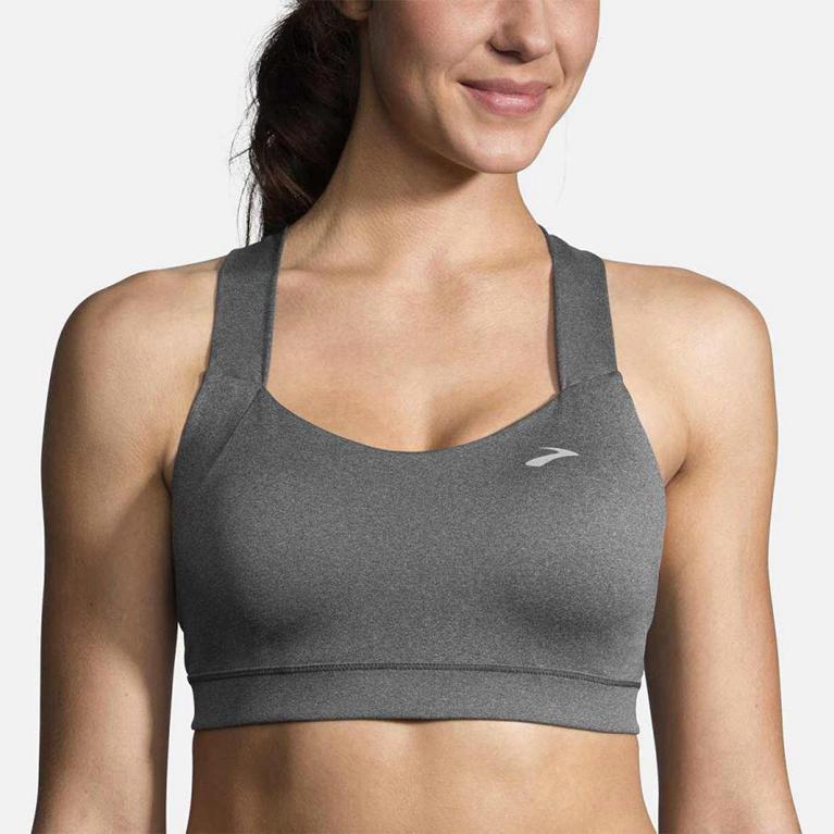 Brooks UPLIFT CROSSBACK Running Bra Womens Sale - Grey (UOE145396)